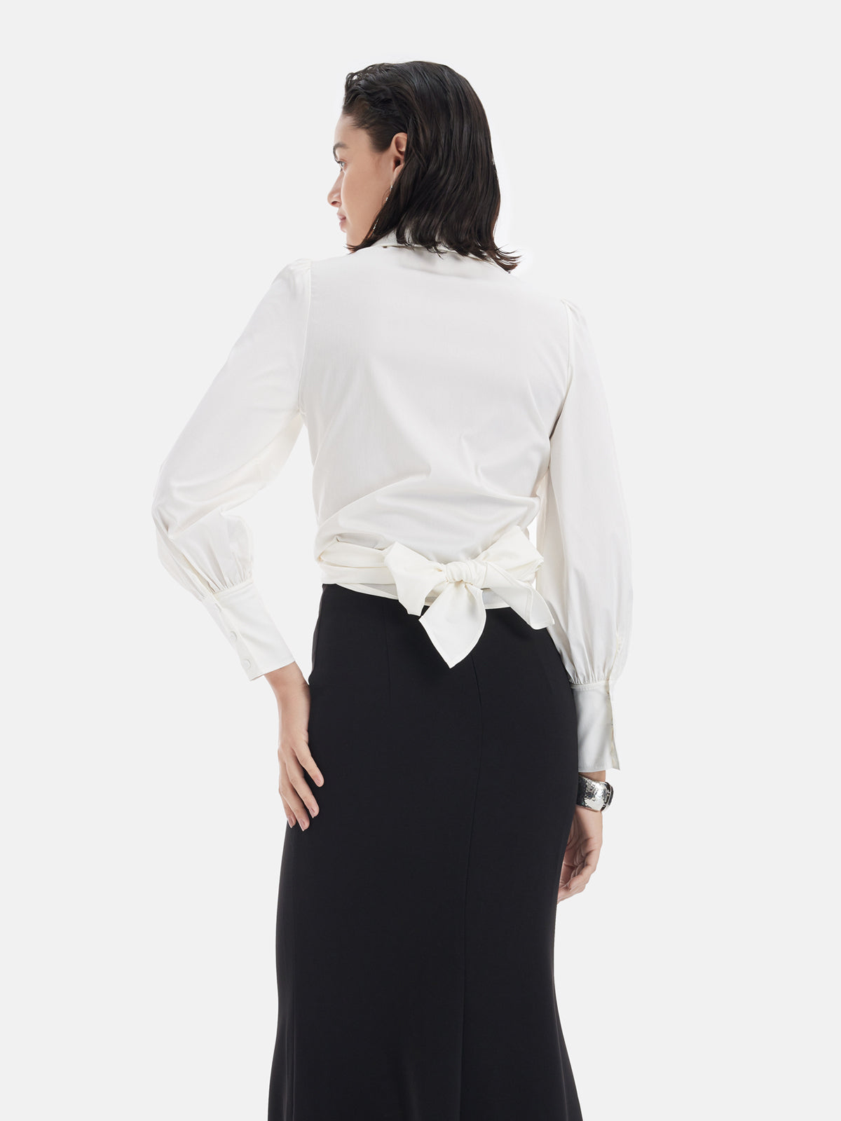 Cross-Tie Belted Shirt