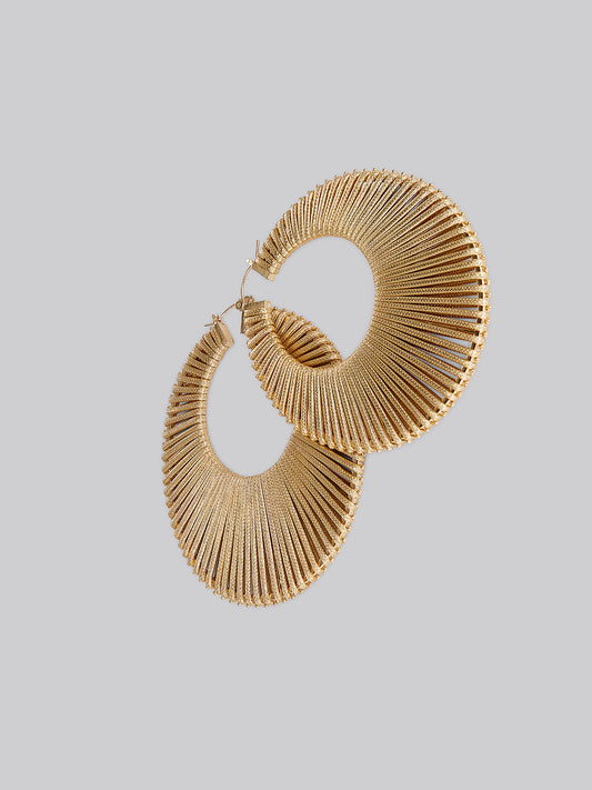 Sculpted Fan Statement Earrings