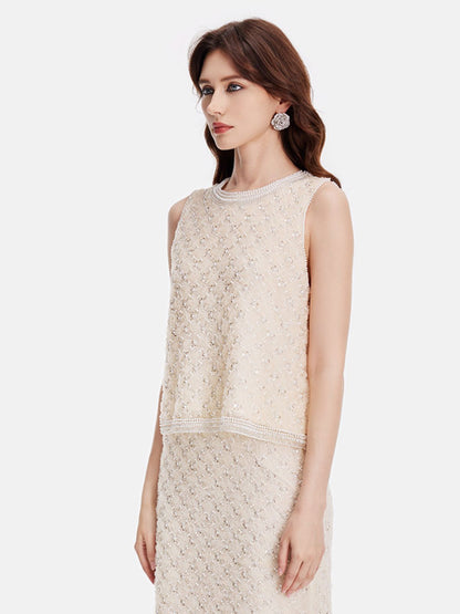 Luxurious Pearl Sequined Tank