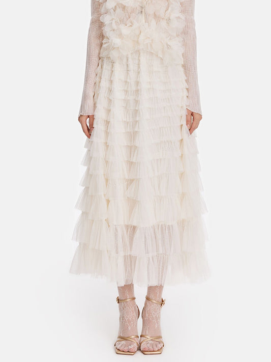 Gorgeous Garden Tulle Semi-Sheer Skirt