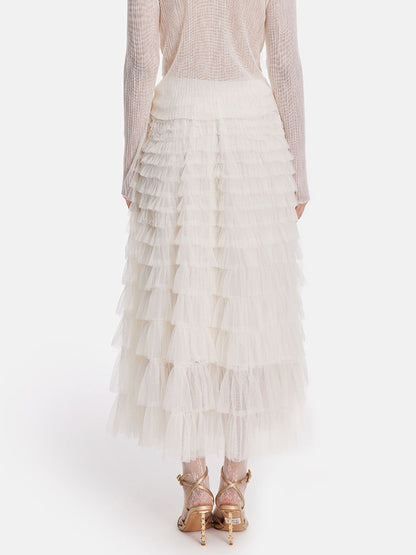 Gorgeous Garden Tulle Semi-Sheer Skirt