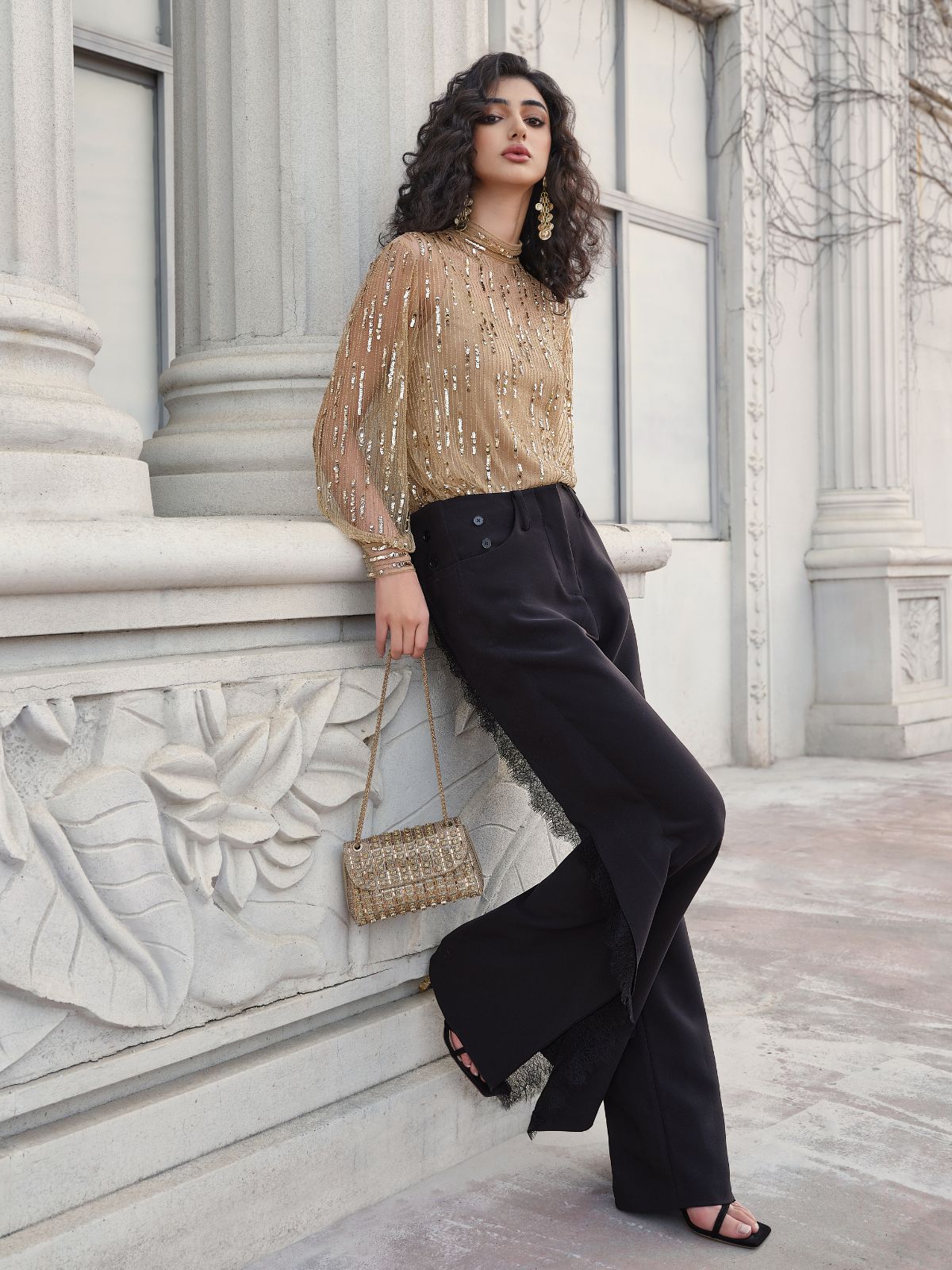 Versatile Lace Trim Trousers