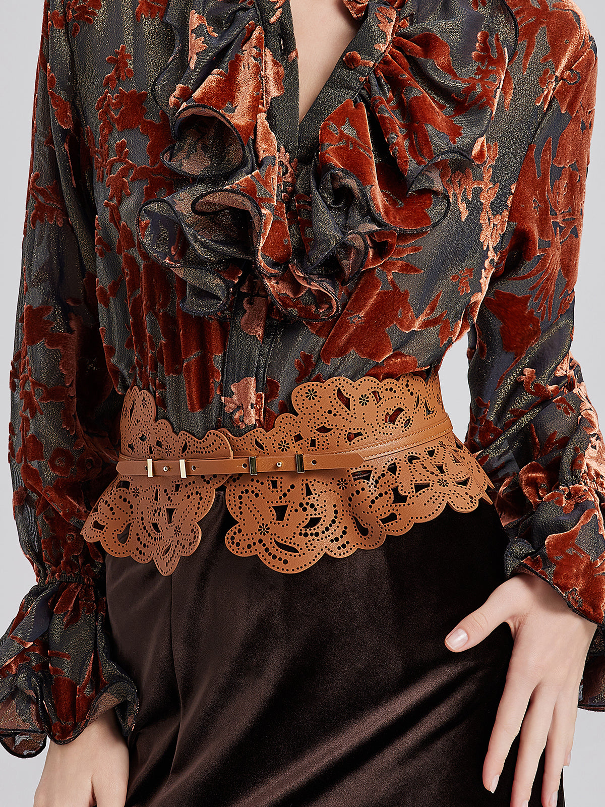 Bohemian Hollow Carved Leather Belt