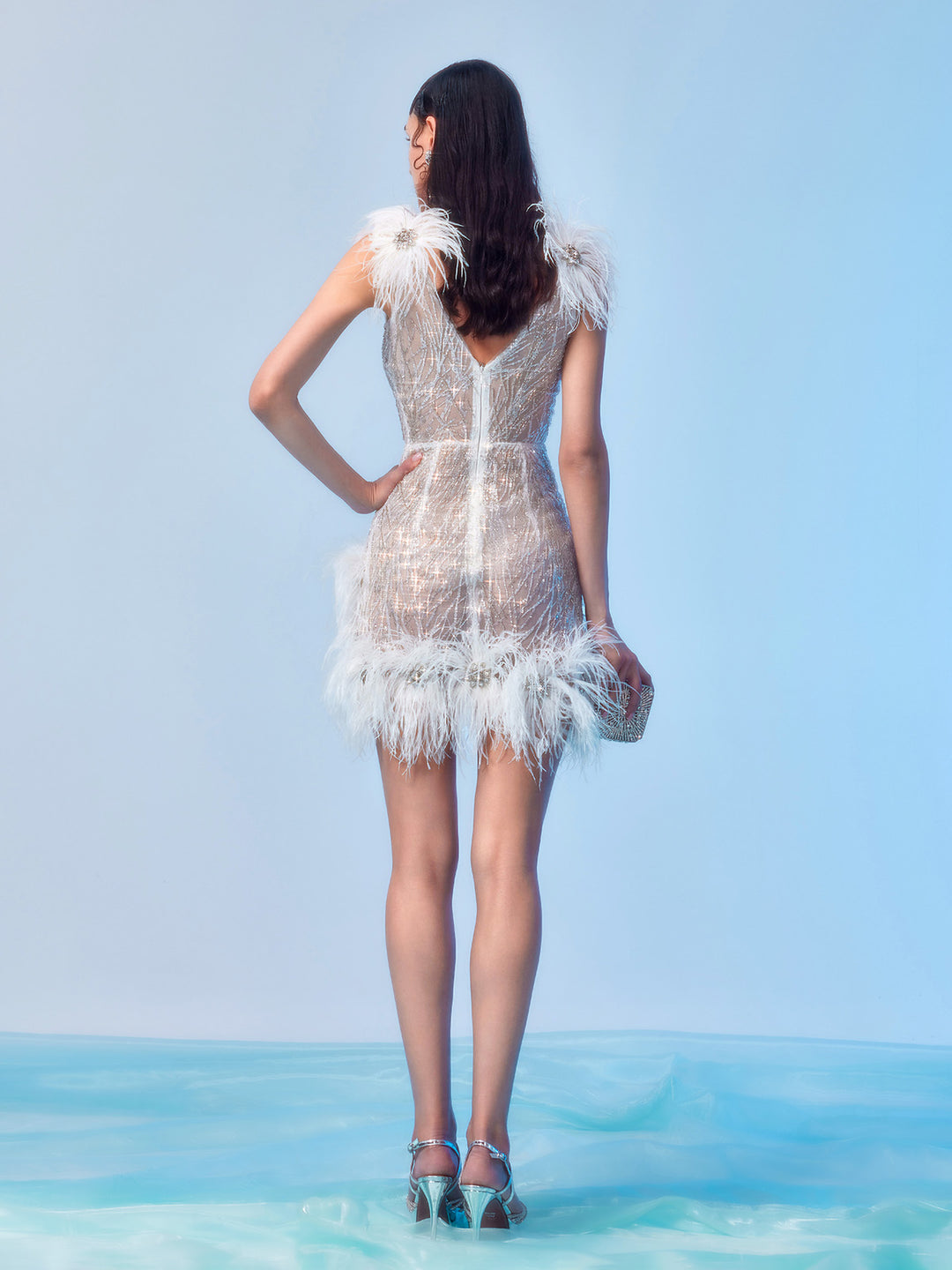 Bespoke Handmade Ostrich Feather Short Dress