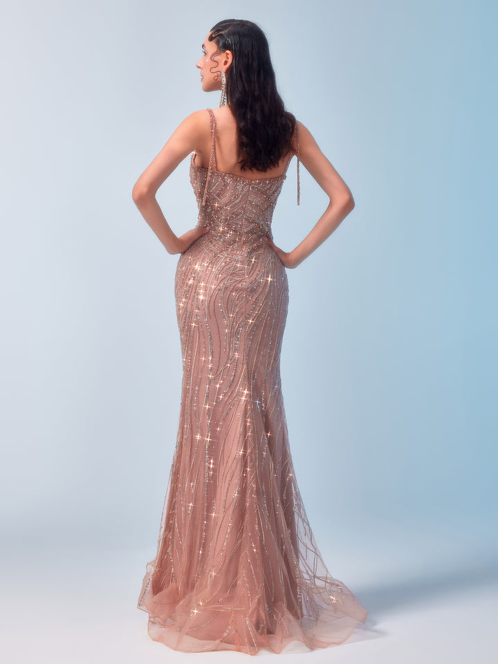 Handcrafted Beaded Streamline Gown