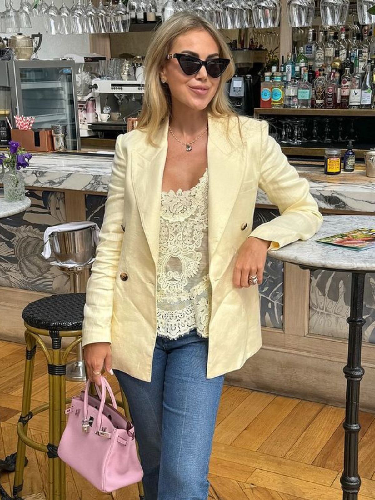 Double-Breasted Linen Blazer