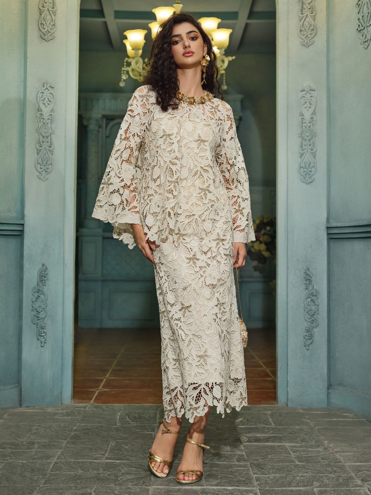 Styled outfit with natural movement and modern aesthetic
