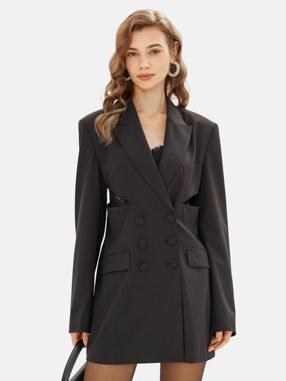 Black Deconstructed Suit Mini Dress