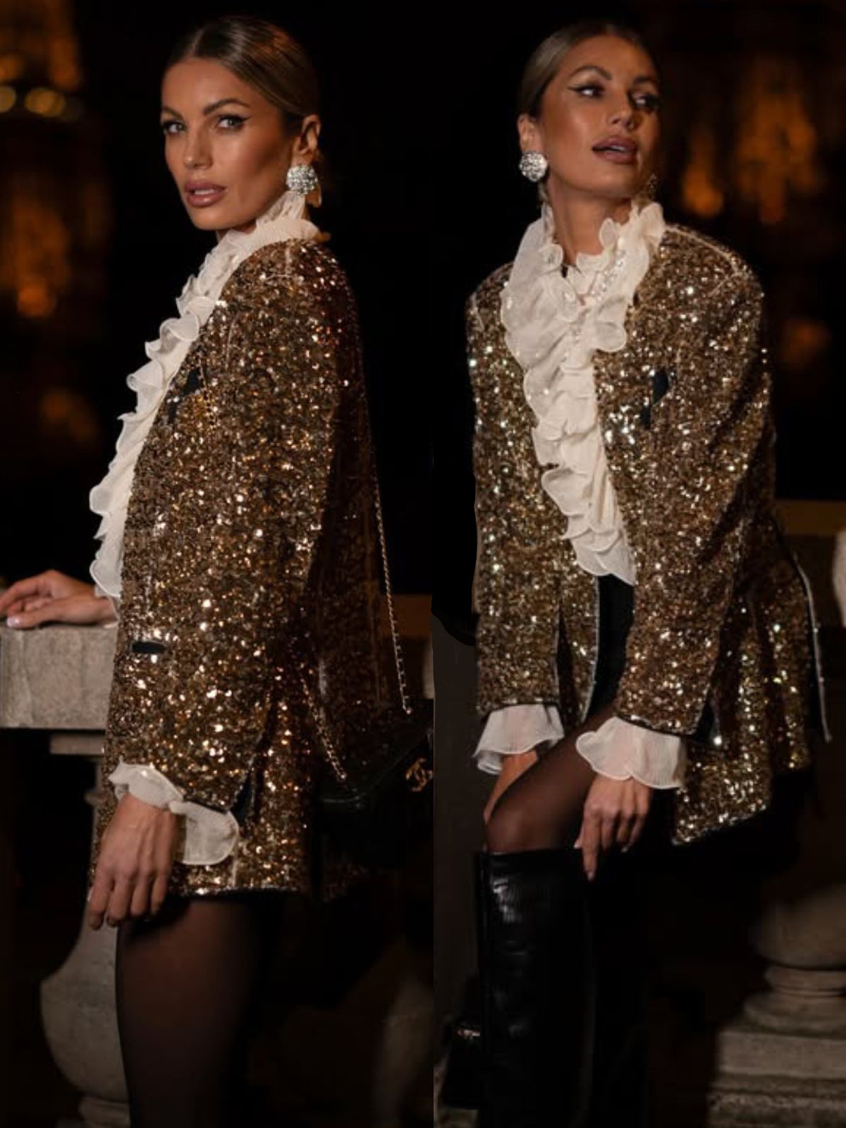 Light Luxury Sequin Heavy-Duty Blazer