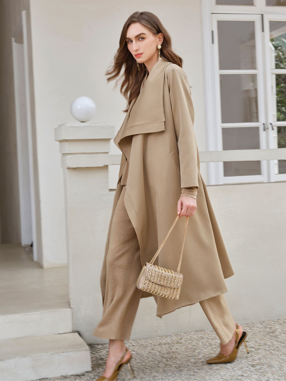 Final Sale | Oversized Collar Quilted Trench Coat