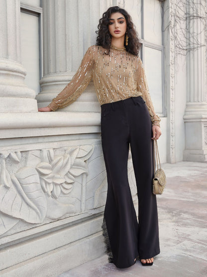 Versatile Lace Trim Trousers