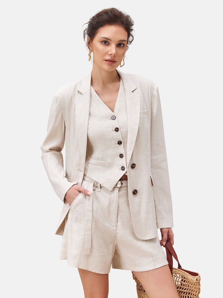 French-Origin Stretch Linen Soft Jacket