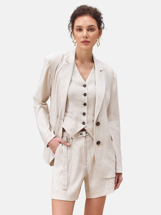 French-Origin Stretch Linen Soft Jacket