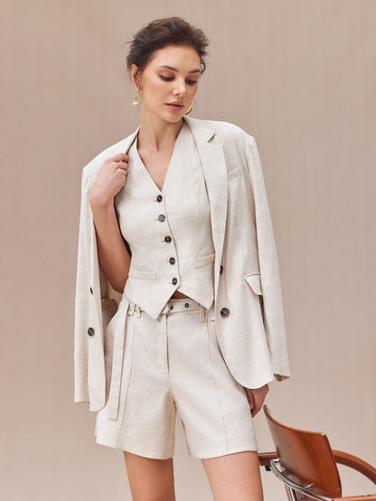 French-Origin Stretch Linen Soft Jacket