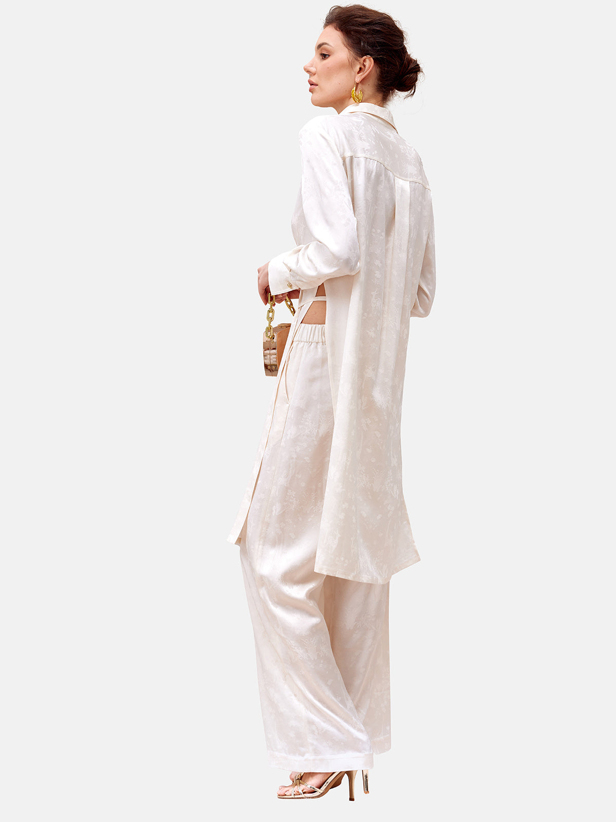 Minimalist Jacquard Silky Pants