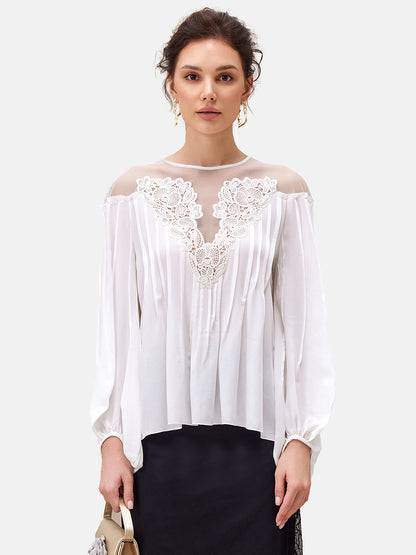 Baroque-inspired Patchwork Silk Blouse