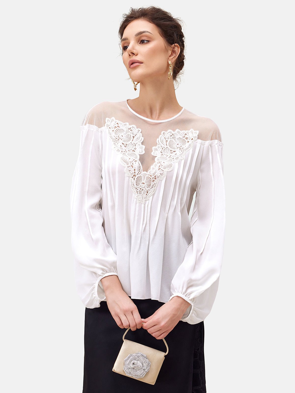 Baroque-inspired Patchwork Silk Blouse