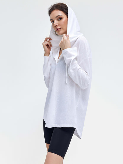 Long-Staple Cotton Knitted Hoodie