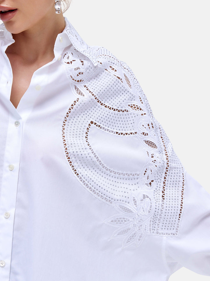 Handcrafted Hollow-out Embroidered Sequin Top