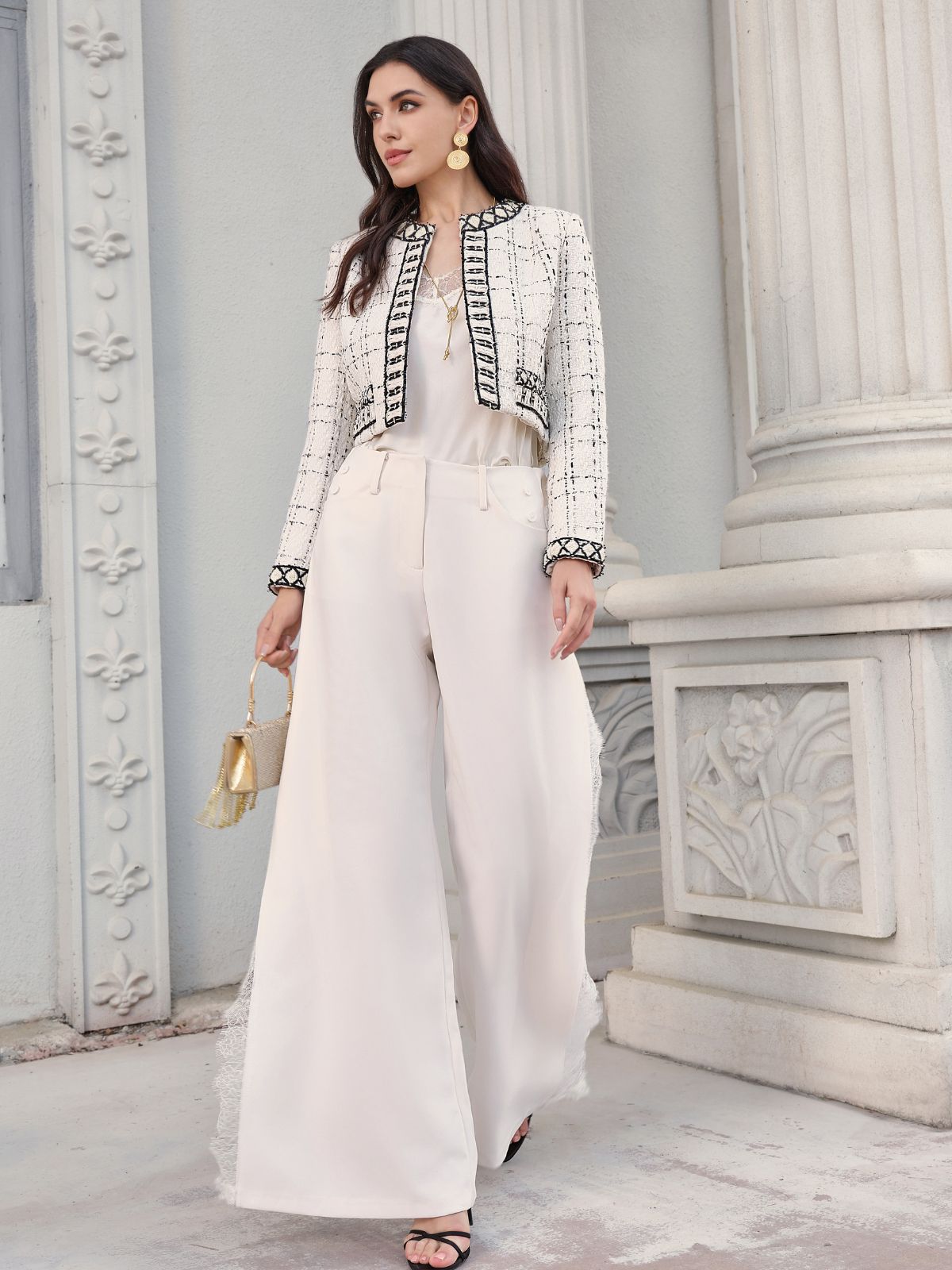 Versatile Lace Trim Trousers