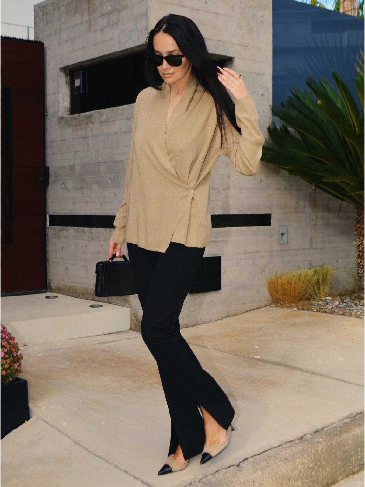 Final Sale | Premium Cashmere Cross-Neck Wrap Top