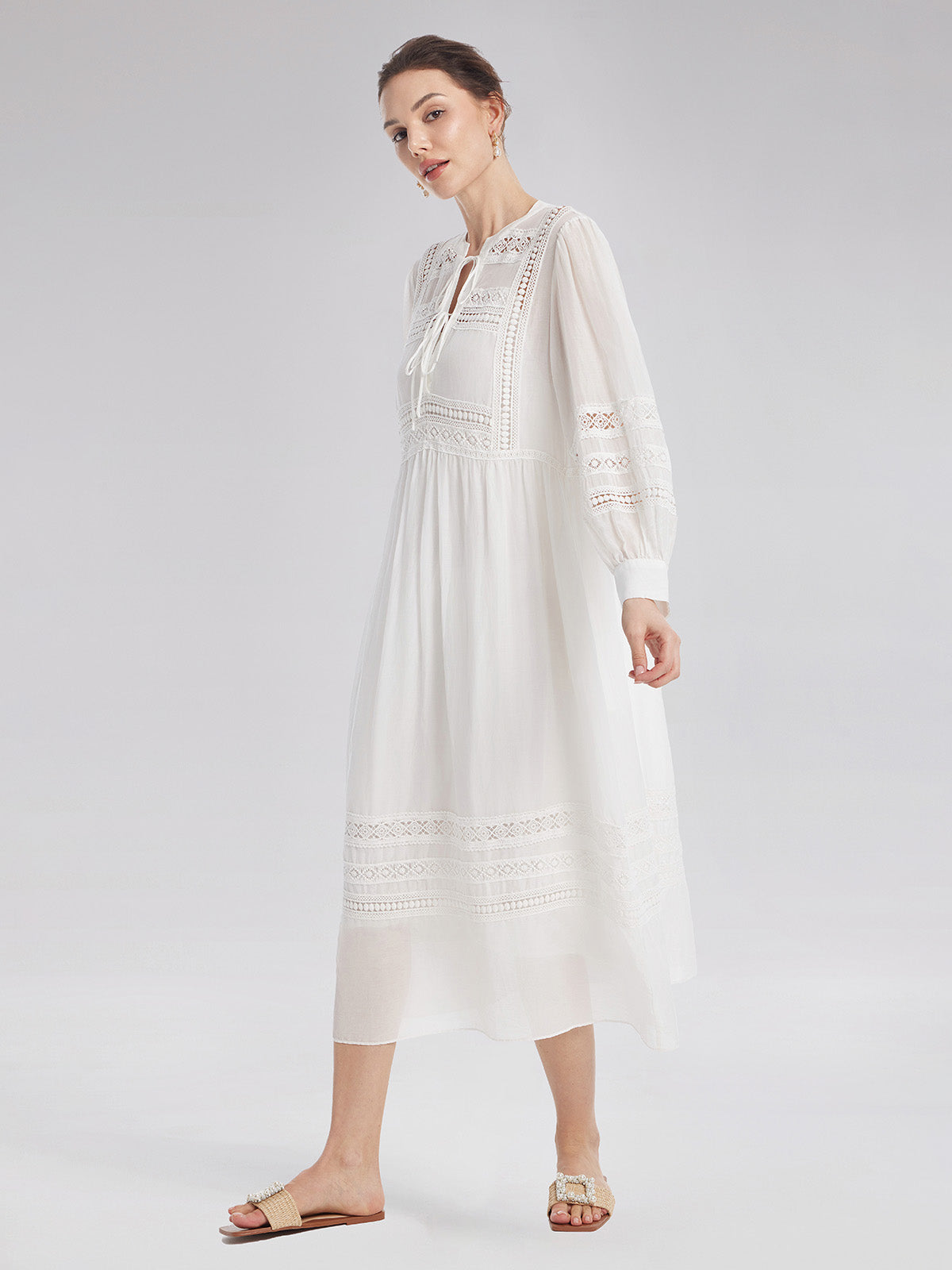 Final Sale | Cutout Embroidered Lacing Dress