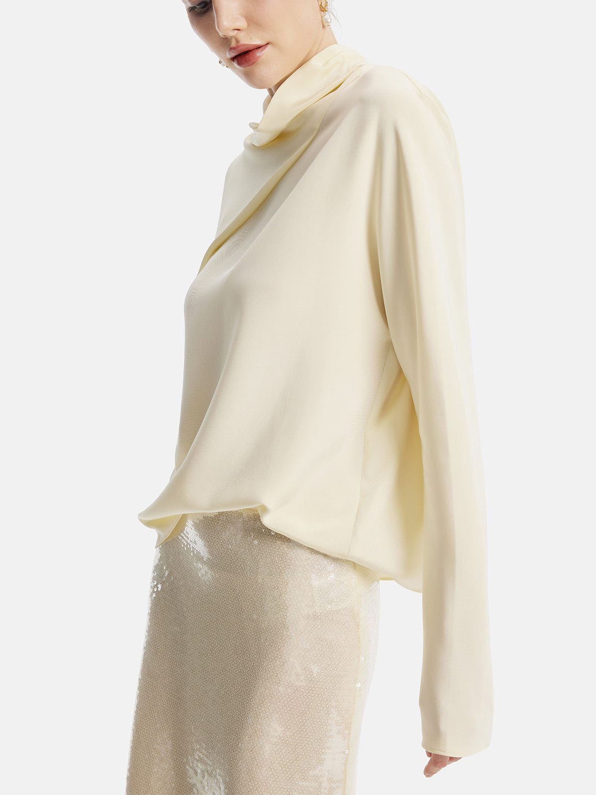 Silk Artistic Collar Top