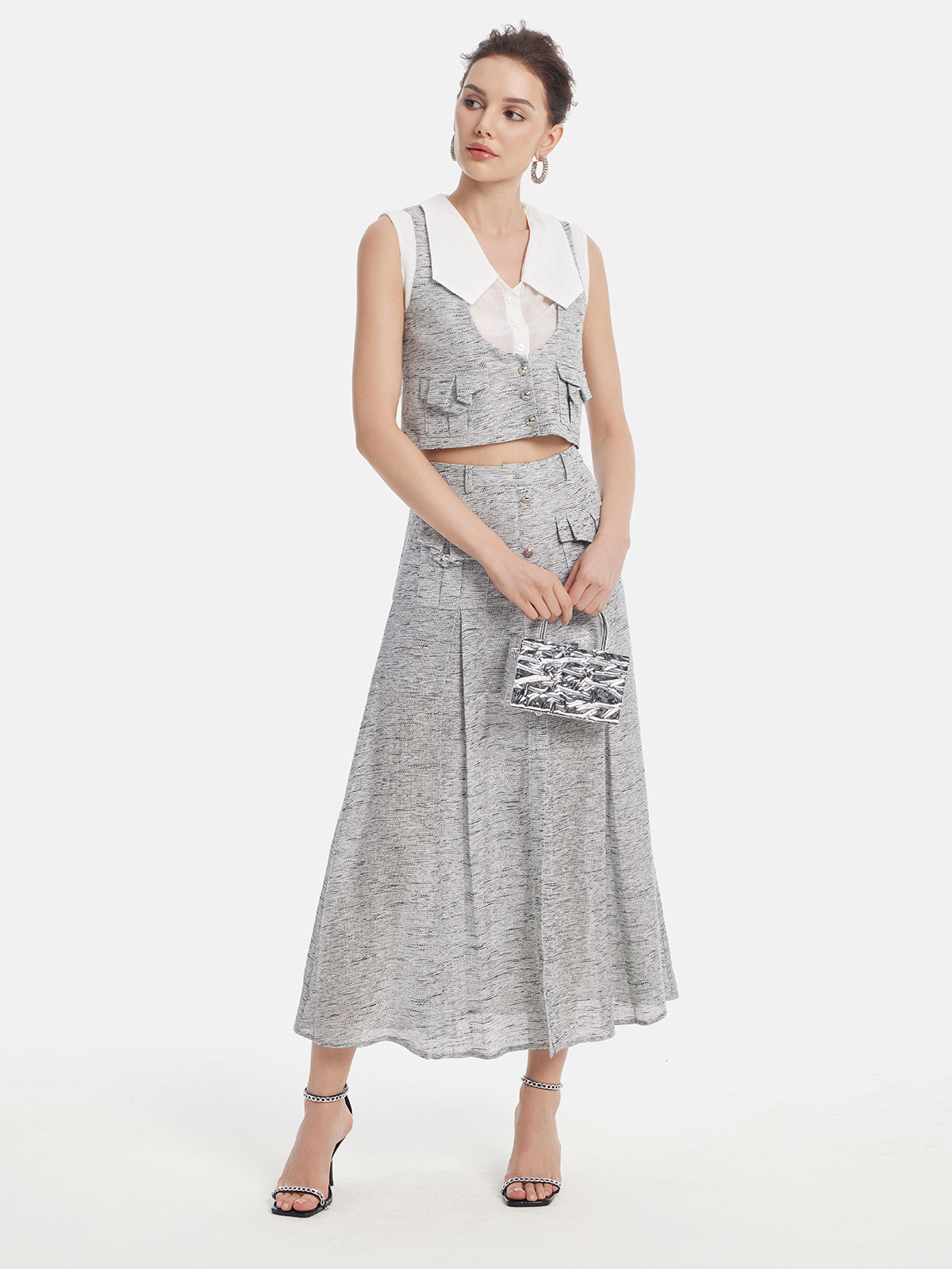 Final Sale | Light Grey Artistic Layered Top