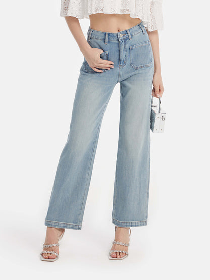 Breathable Straight Leg Denim Jeans