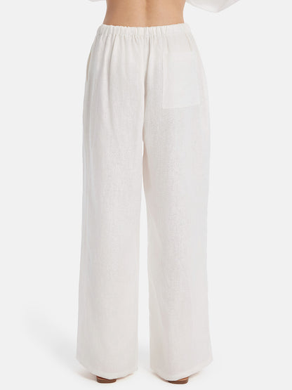 Adjustable Linen Straight Pants