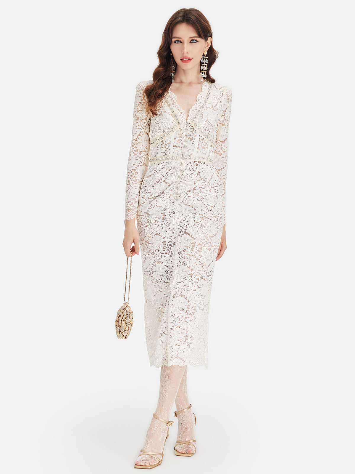 Luxury Embroidered Lace Beaded Dress