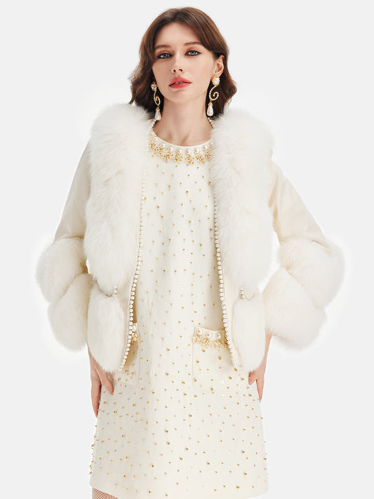 Sheepskin & Fox Fur Coat