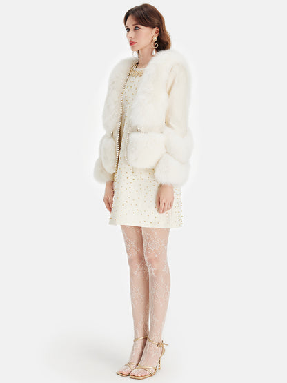 Sheepskin & Fox Fur Coat