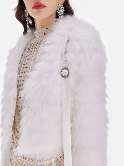 Luxe Handcrafted Faux Fur Cape