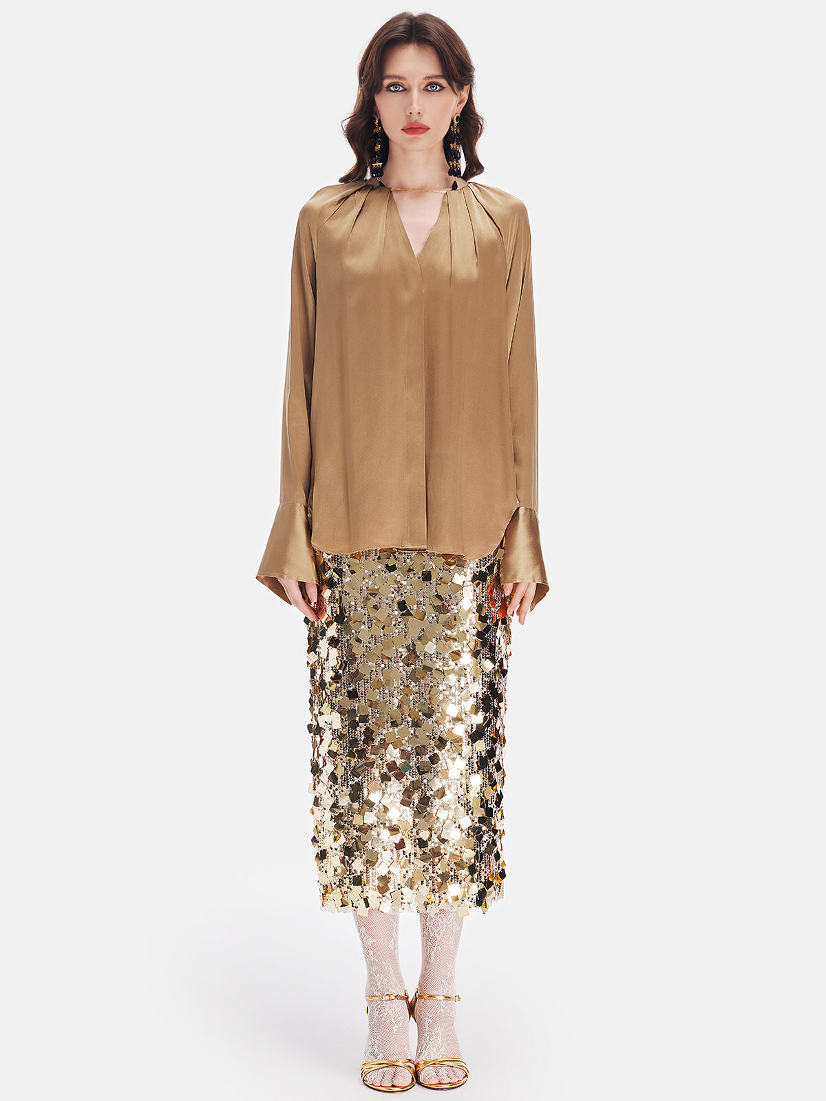 Silk Metallic Modern Blouse