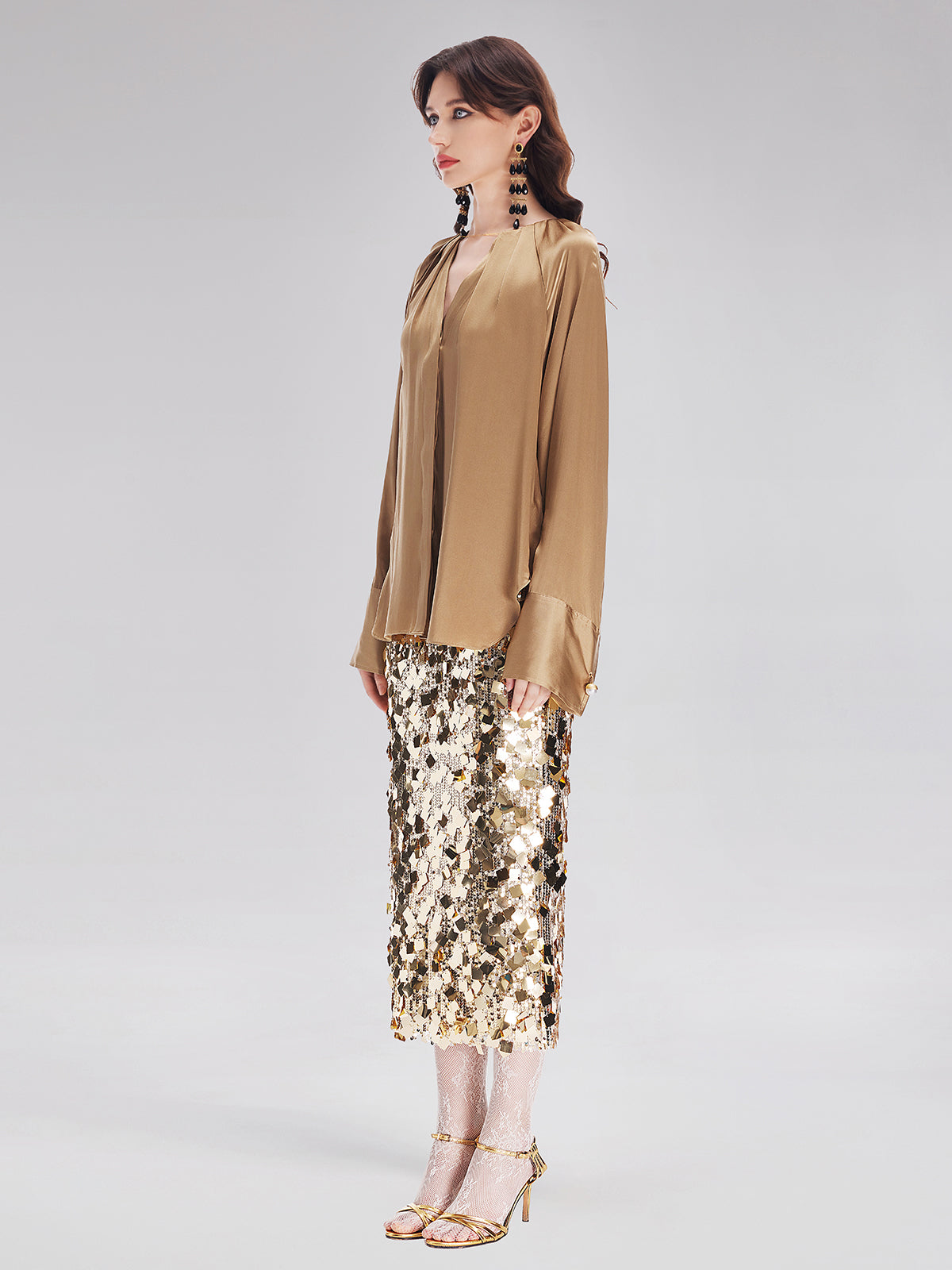 Gold Sequin Rock Skirt