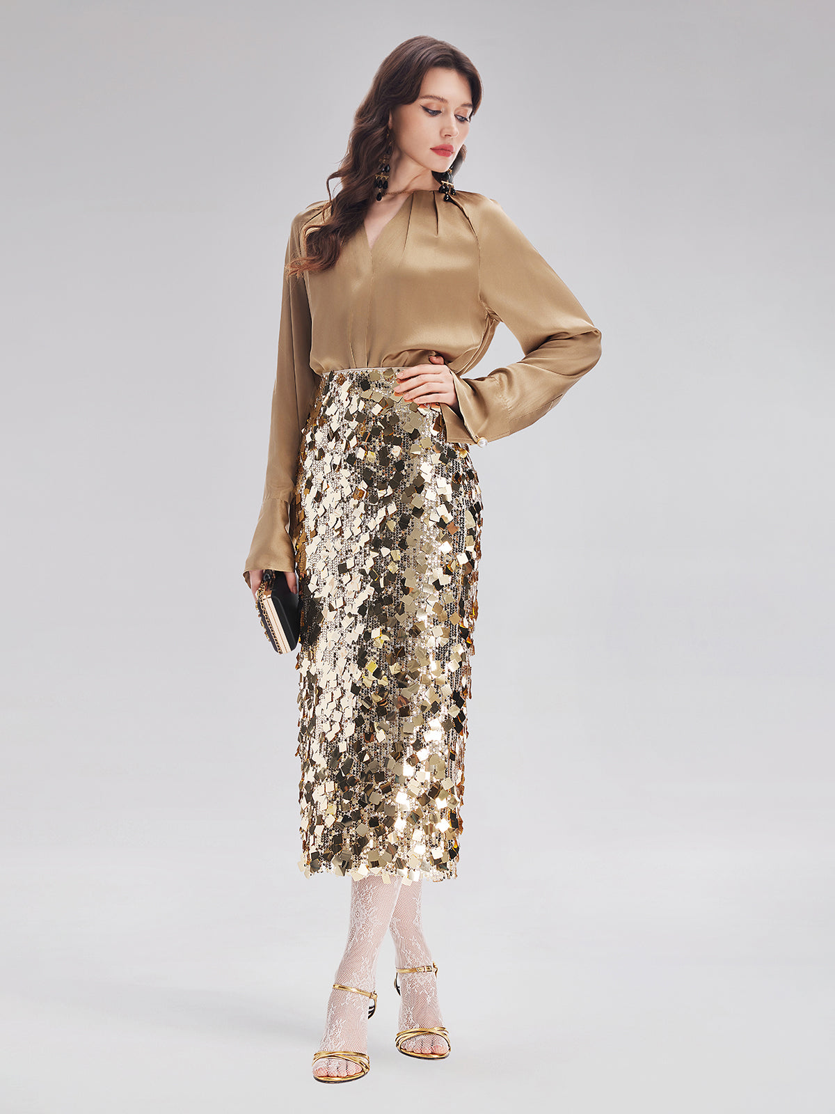 Gold Sequin Rock Skirt