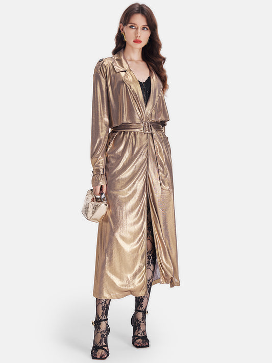 Sassy Tie-up Long Trench Coat