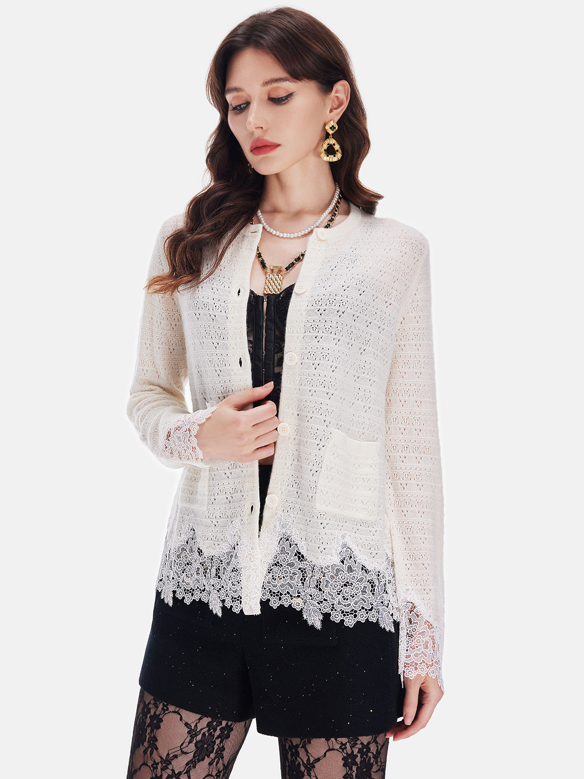 Cashmere  Embroidered Cardigan