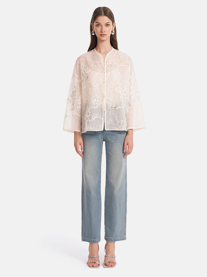 Mulberry Silk Beaded Short Jacket