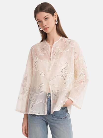 Mulberry Silk Beaded Short Jacket