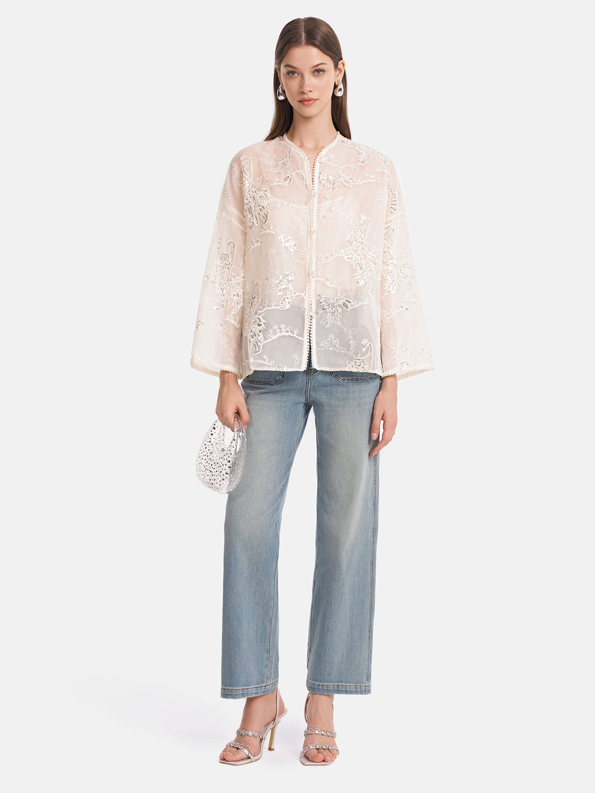 Mulberry Silk Beaded Short Jacket