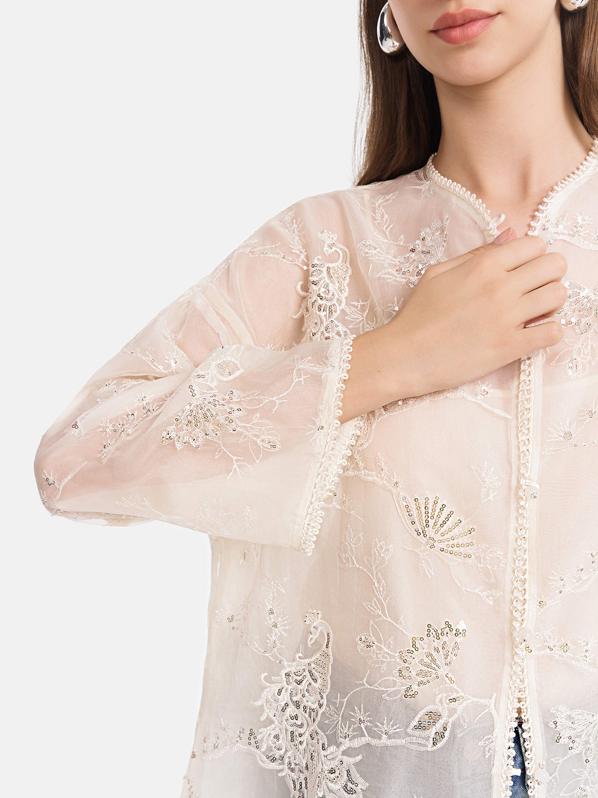 Mulberry Silk Beaded Short Jacket