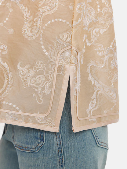 Heavy Silk Jacquard Embossed Vest