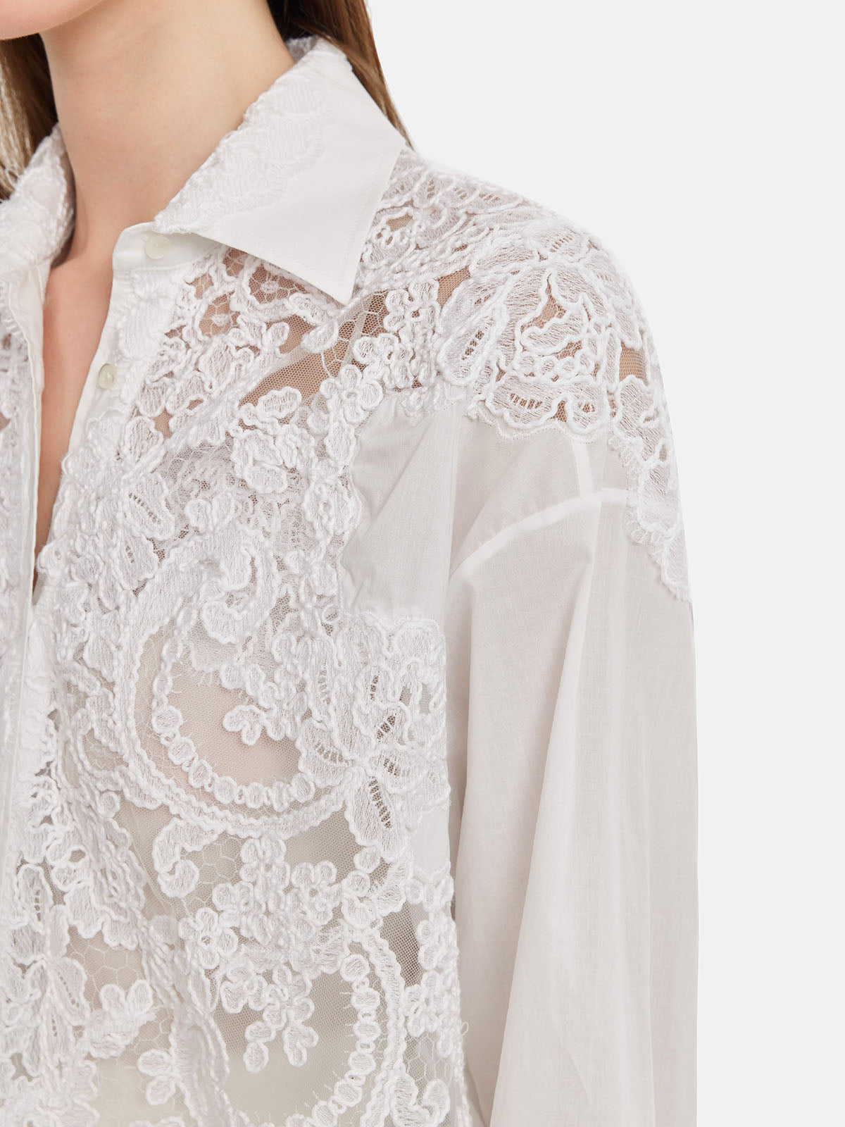 Handcrafted Lace Embroidered Shirt