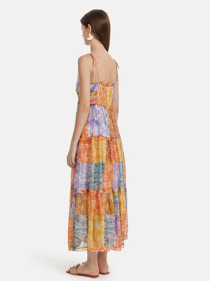 Silk Boho Print Vacation Sundress