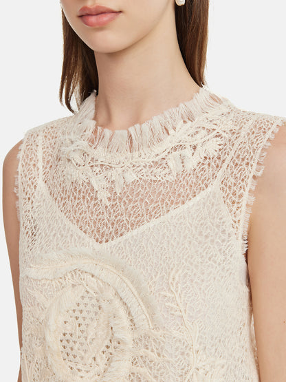 Hand-Embroidered Sleeveless Top