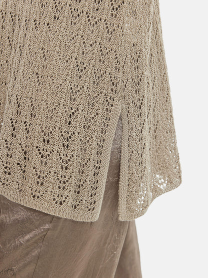 Silk Yarn Hollow Knit Top