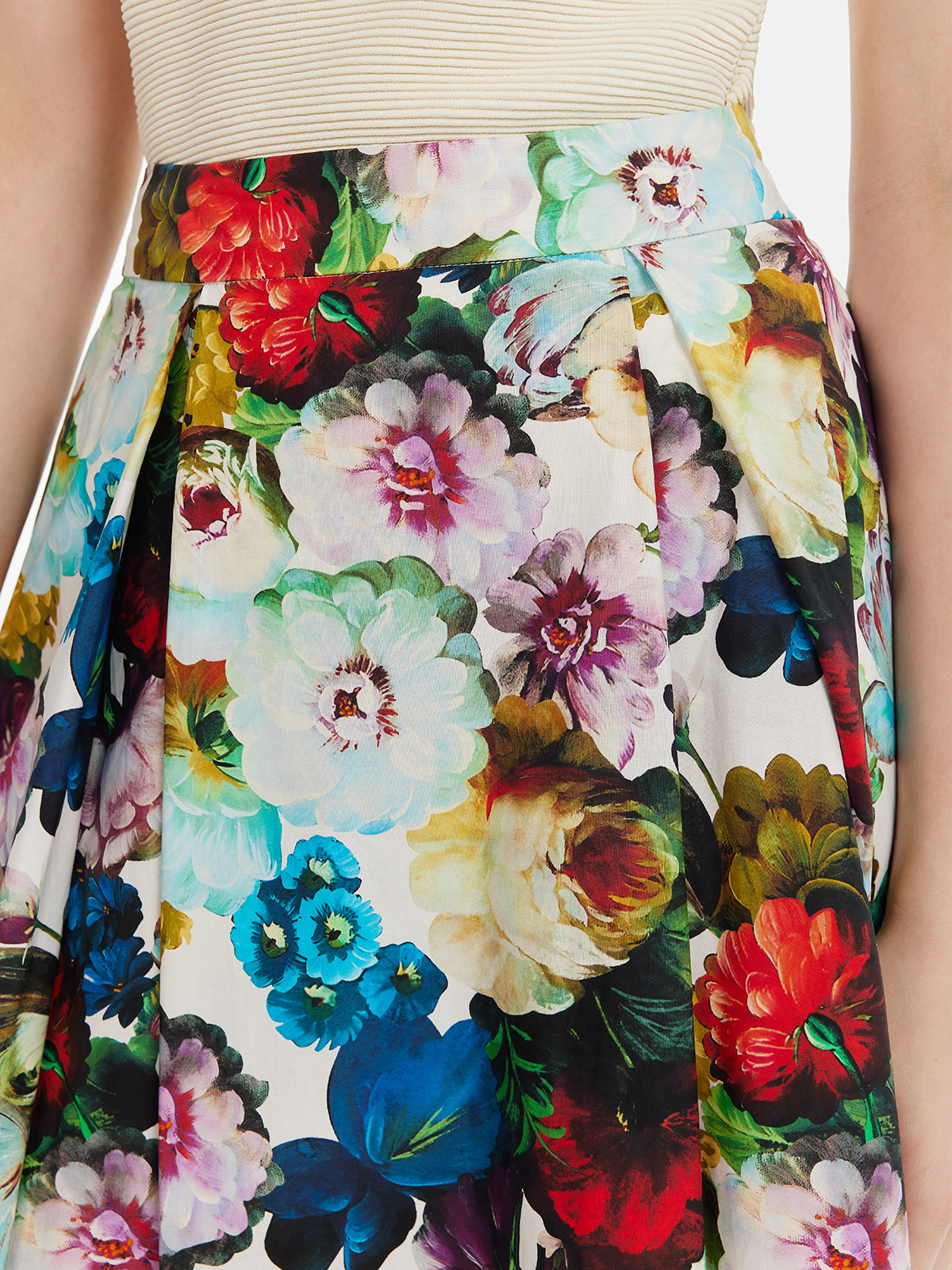 Floral Print A-Line Skirt