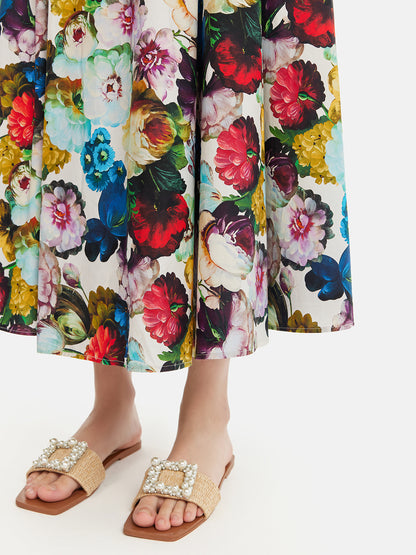 Floral Print A-Line Skirt